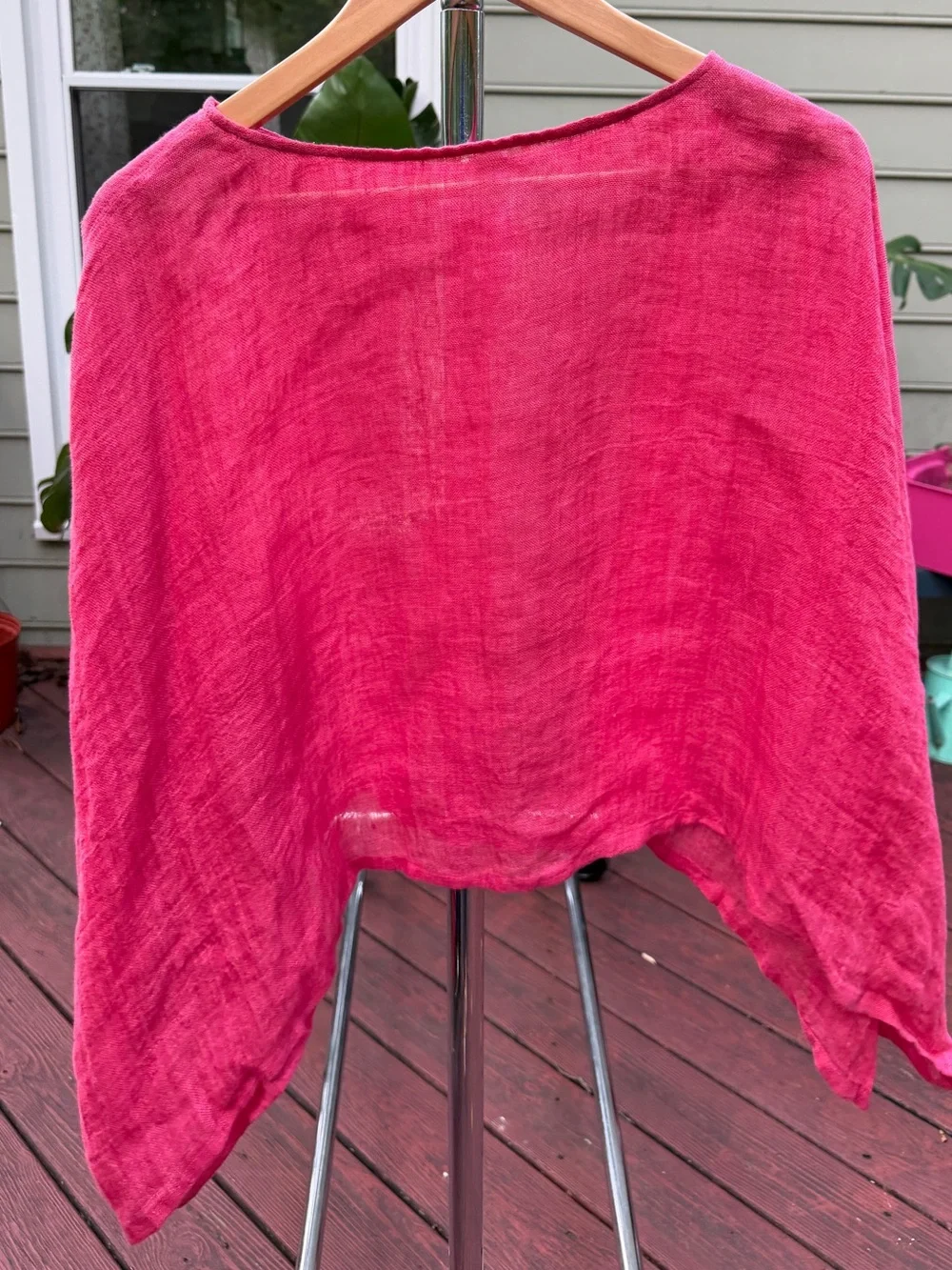 Eileen Fisher Bright Pink Linen Tunic